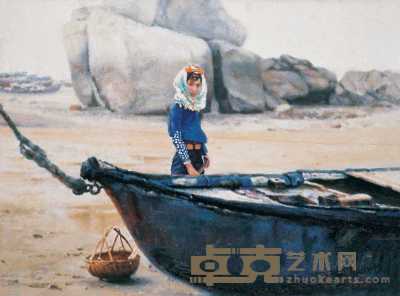 陈逸鸣 约2000年代初期 渔家少女 54.5×74.5cm